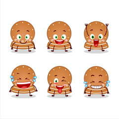 Cartoon character of snowball cookies with smile expression