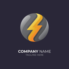 Thunder ball logo. Modern flash logo vector