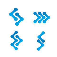 technology logo design vector symbol modern tech