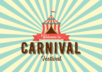 Carnival festival logo badge with Circus tent