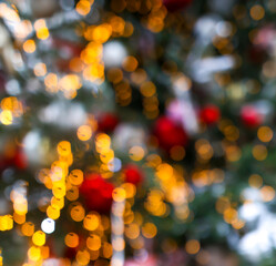 Bokeh of lights garlands as background.