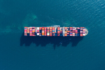 Cargo container in factory harbor at industrial estate for import export around in the world, Trade...