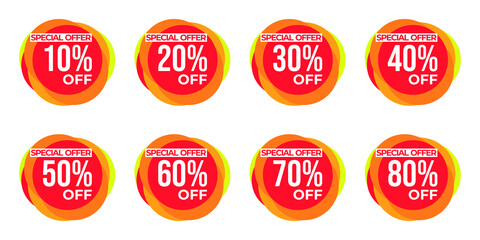 Sale Tag Vector Badge Template, Sale Label Collection, Clearance Sale Sticker Emblem, Bargain Sale Sign Isolated On White Background