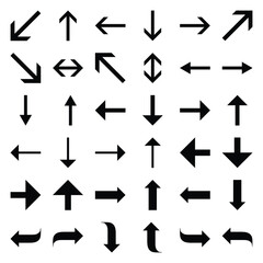 Set arrow icon. Collection different arrows sign. Set of flat icons, signs, symbols arrow for interface design, web design, apps and more. Arrows big black set icons. Arrow icon. Arrow vector