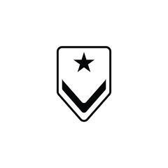 Military rank icon simple vector sign and modern symbol. Military rank vector icon illustration, isolated on white background. Military rank icon in flat design 