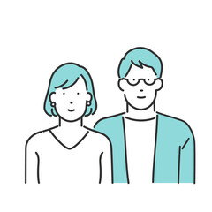 若い夫婦・カップル　上半身