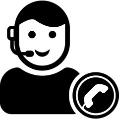 
A customer representative with call mark
