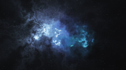 Fototapeta na wymiar Beautiful abstract galaxy with glow. Generated stellar nebula