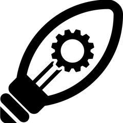 
An electric bulb with gear sign
