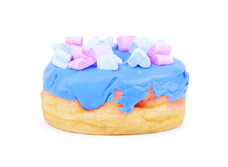 Donut with sprinkles isolated on white background