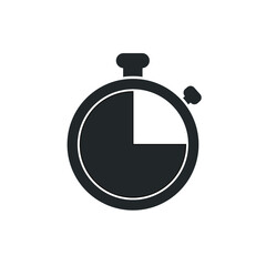 Stopwatch icon isolated on white background. Stopwatch icon trendy and modern stopwatch symbol for logo, web, app, ui. Stopwatch icon vector. Stopwatch icon flat vector illustration for graphic and we