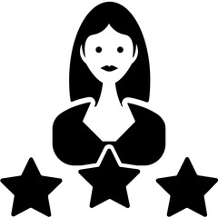 
A businesswomen or professional employee with five stars
