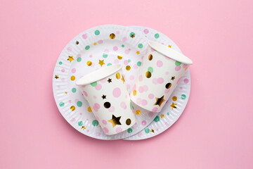 Disposable Paperware for the holiday, eco paper dishes plates and glasses