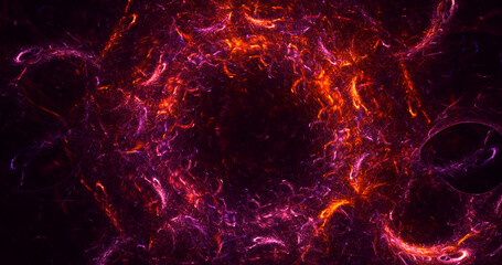 3D rendering abstract multicolor fractal light background