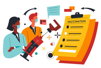 Inventing vaccine against disease scientists at lab