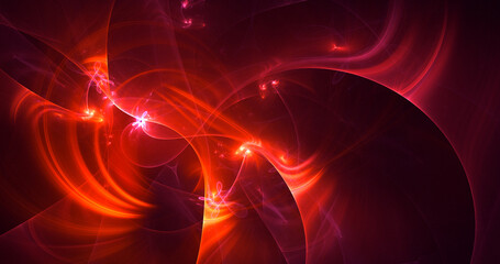 3D rendering abstract multicolor fractal light background