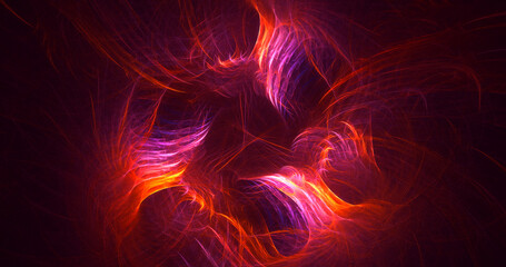 3D rendering abstract multicolor fractal light background