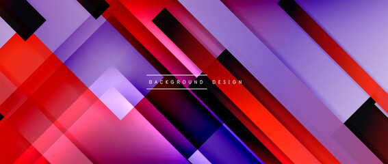 Dynamic lines on fluid color gradient. Trendy geometric abstract background for your text, logo or graphics