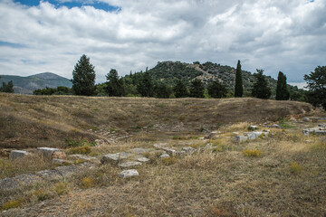 Fototapeta na wymiar The ancient theater at Eretria. Euboea, Greece