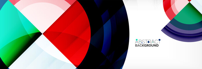 Obraz premium Round shapes, triangles and circles. Modern abstract background