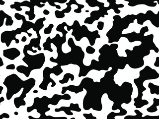 cow spots seamless pattern black and white vector repeating texture