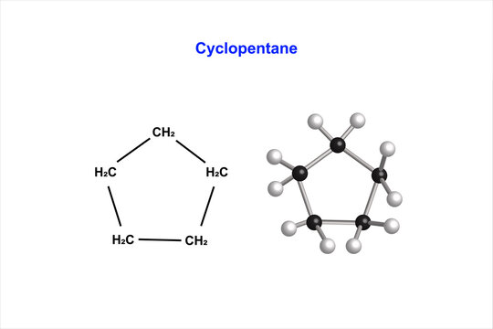 Cyclopentane chemical structure vector design illustration