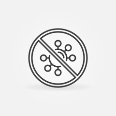 Stop Bacteria vector concept icon or sign in outline style