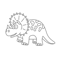 Cute dinosaur. Dino triceratops. Hand drawn vector illustration for coloring books and prints © Elena Pimukova
