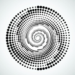 Halftone dots in circle form. round logo . vector dotted frame . Half tone design element