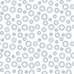 Vector seamless pattern with Gear outline icons