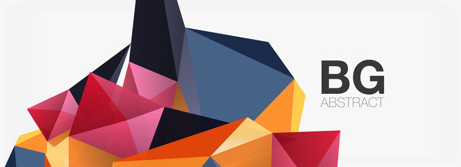 3d mosaic abstract backgrounds, low poly shape geometric design