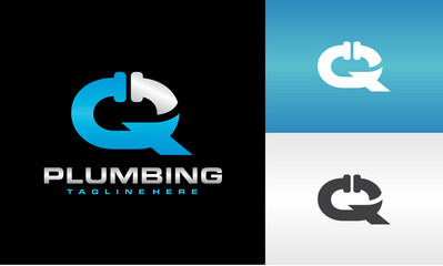 letter Q plumbing logo