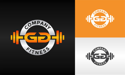 Fototapeta na wymiar letter GG fitness emblem logo