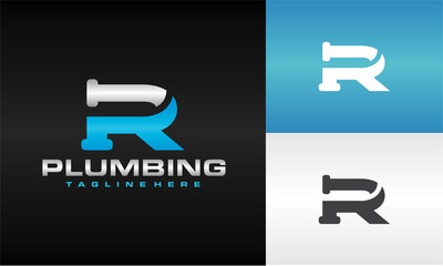 letter R plumbing logo