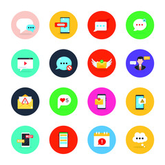 
Pack of Chatting Flat Icons Set 
