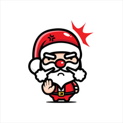 cute santa character who is angry