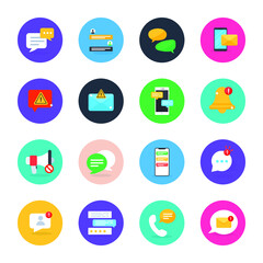 
Pack of Communication Flat Icons Set 
