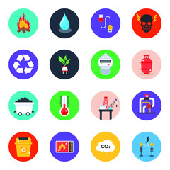 
Pack of Power and Ecology Flat Icons 
