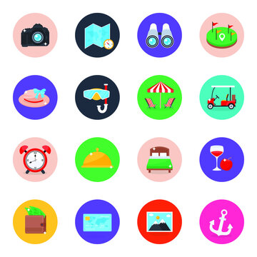 
Travelling and Tours Flat Icons Pack
