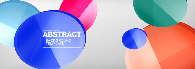 Abstract glossy round shapes vector background. Vector futuristic illustration for covers, banners, flyers and posters and other