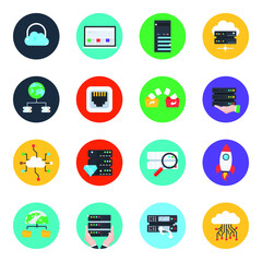 
Big Data Icons in Modern Flat Rounded Style 
