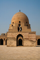 CAIRO, EGYPT - Dec 11, 2007: Courtyard, minaret and ablution fountain (sabil) of the Ibn Tulun...