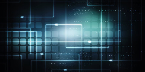 2d illustration Abstract futuristic electronic circuit technology background