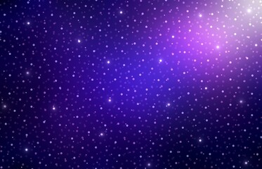 Magical deep violet glittering background. Shiny bokeh pattern. Abstract night sky illustration.