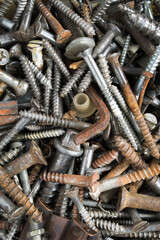 Old rusty screws