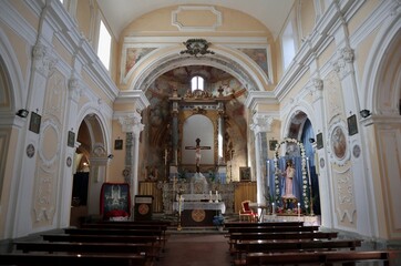 Fototapeta na wymiar Castel Morrone - Interno della Chiesa dell'Ave Gratia Plena