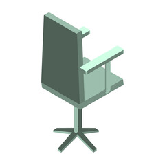 Isometric chair icon.Isometric office chair vector illustration isolated on white background.