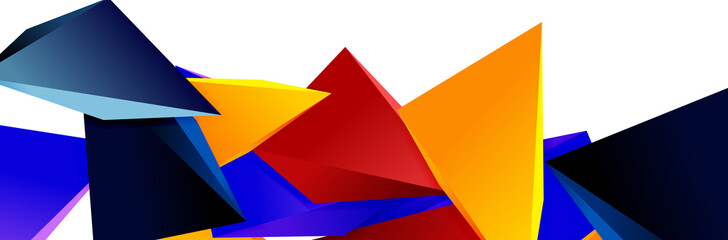 Triangle mosaic abstract background, 3d triangular low poly shapes. Geometric vector illustration for covers, banners, flyers and posters and other