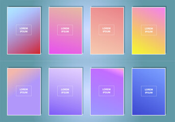 Colorful vector blurred gradient textures. Background for Social media post, wallpaper, mobile app, screen 