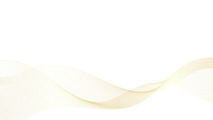 Gold luxury lines blend smooth wave flowing abstract on white background vector illustration.